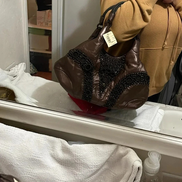 COLE HAAN- tiger eye metallic Alyssa bead bag - NWT - Picture 13 of 13